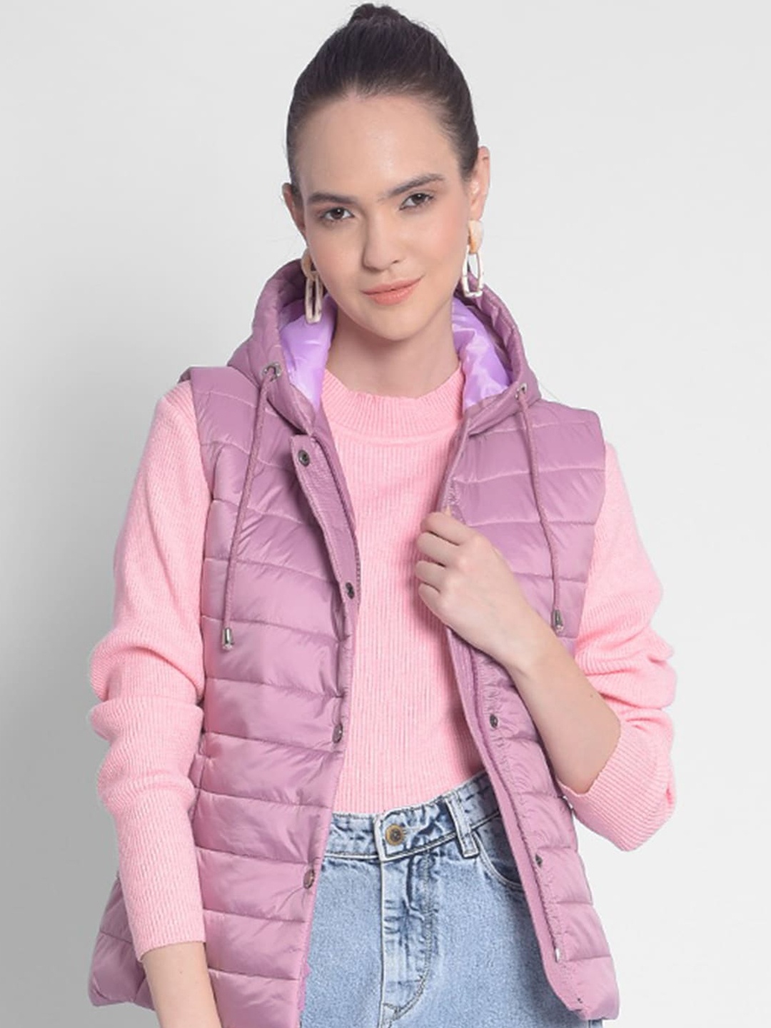 

Crimsoune Club Hooded Sleeveless Padded Jacket, Pink