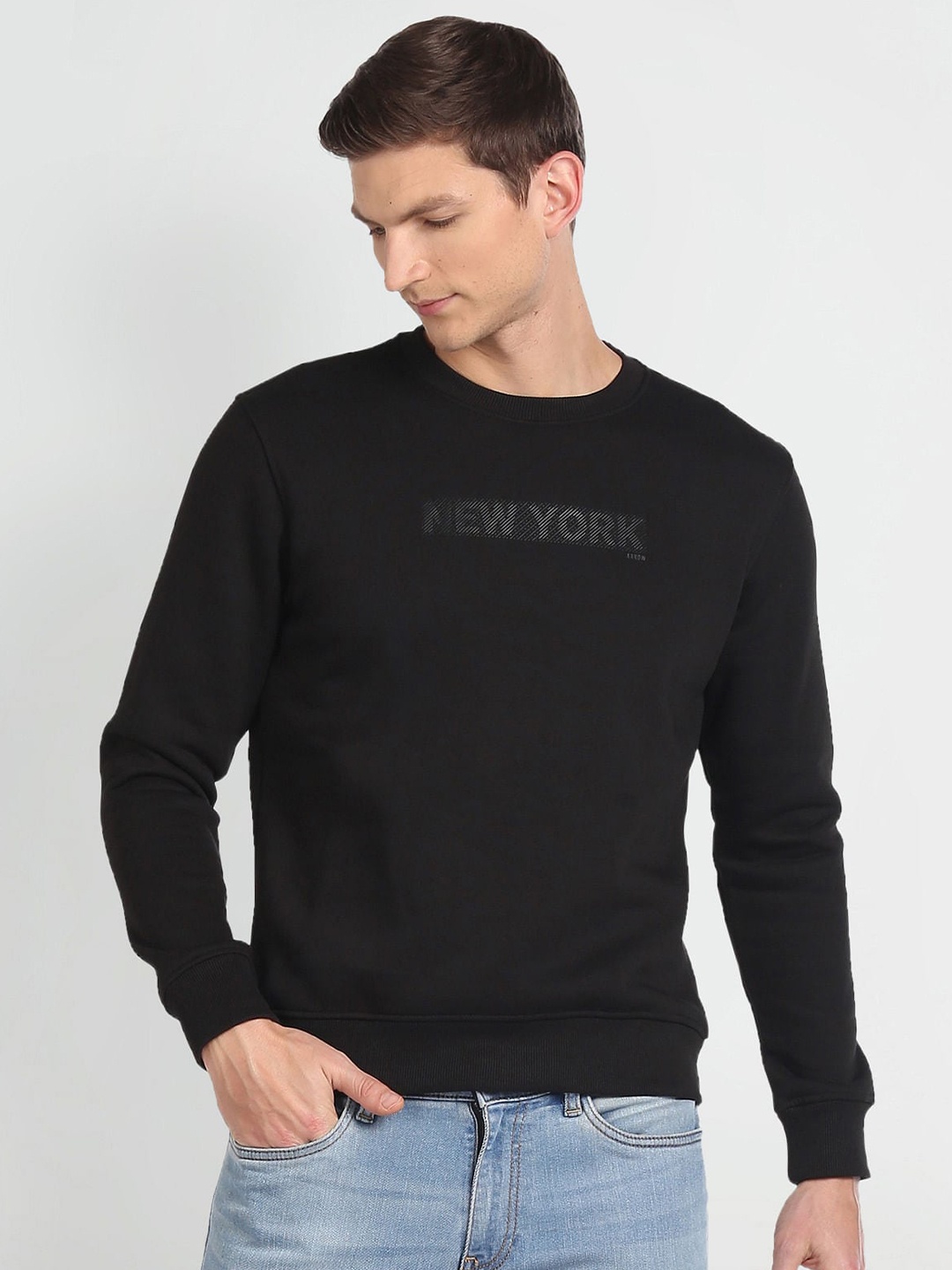 

Arrow New York Round Neck Sweatshirt, Black