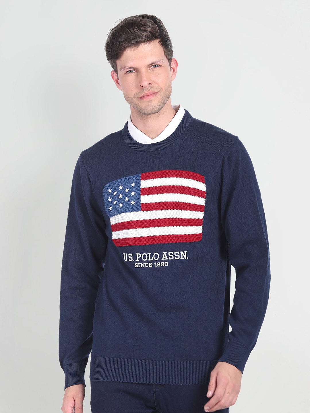

U.S. Polo Assn. Denim Co. Round Neck Embroidered Pullover, Blue