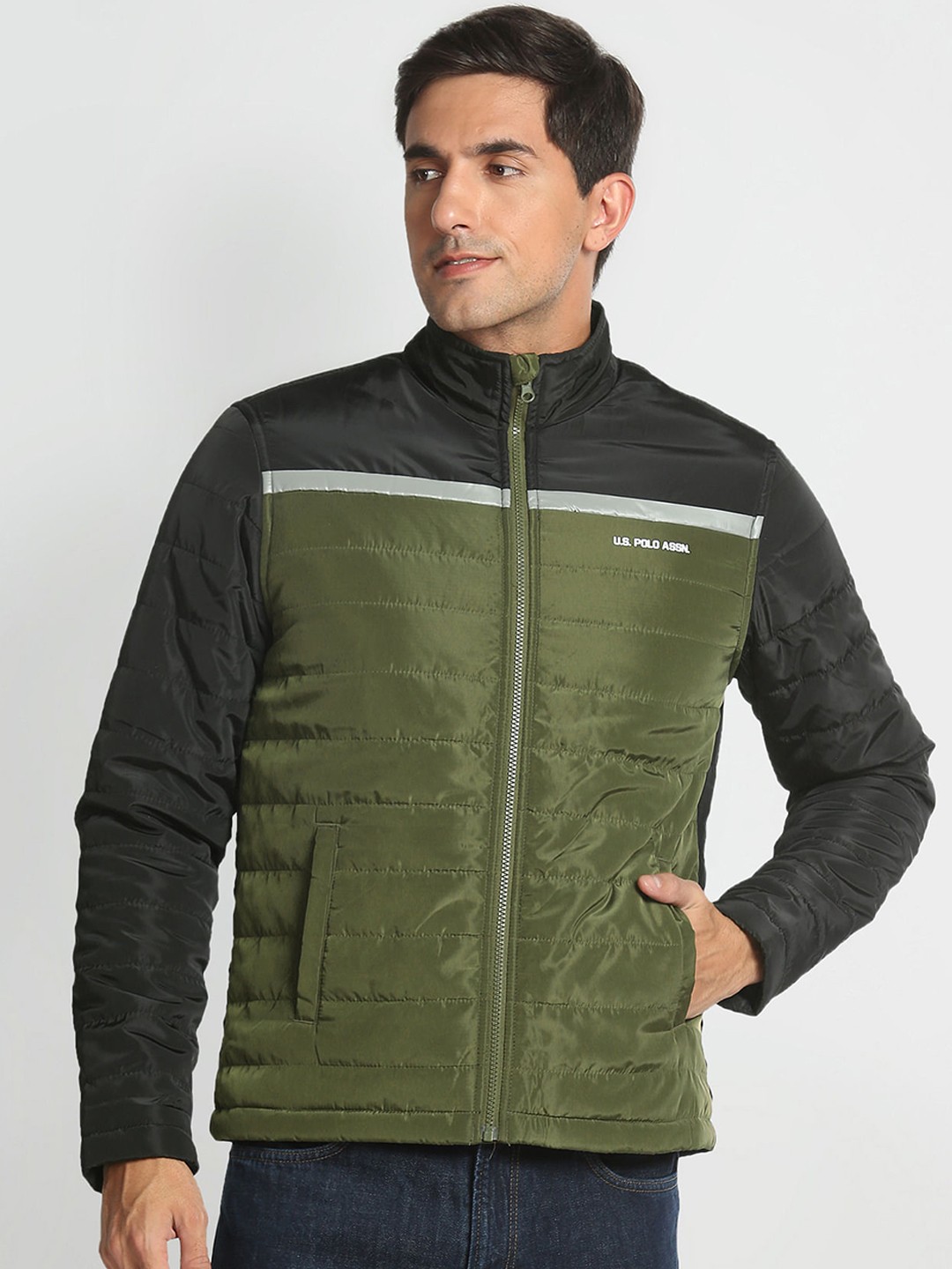 

U.S. Polo Assn. Denim Co. Colourblocked Padded Jacket, Green