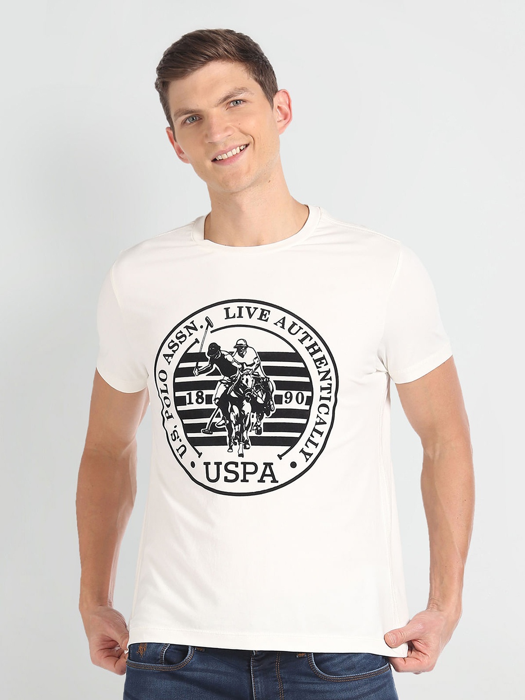 

U.S. Polo Assn. Denim Co. Graphic Printed Slim Fit T-shirt, White