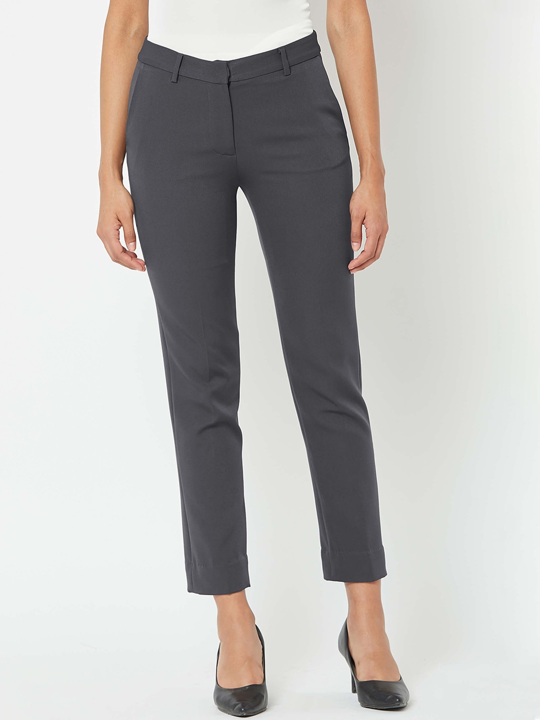 

SALT ATTIRE Women Tailored Formal Trousers, Grey