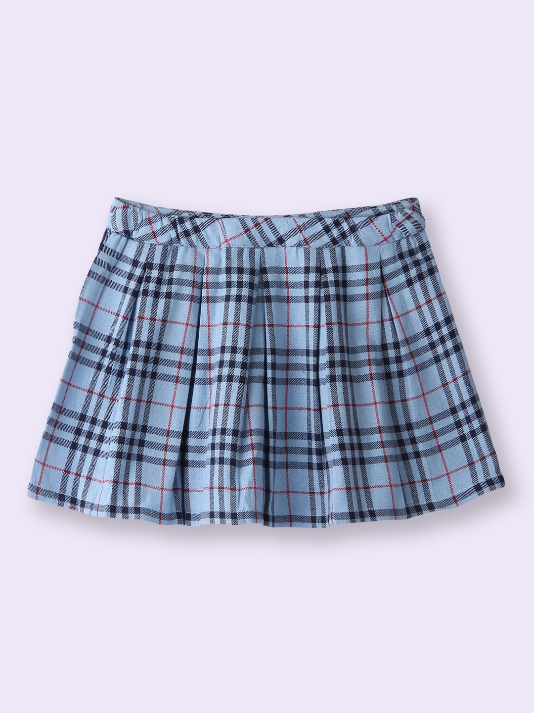 

Beebay Girls Checked Knee Length Flared Skirt, Blue