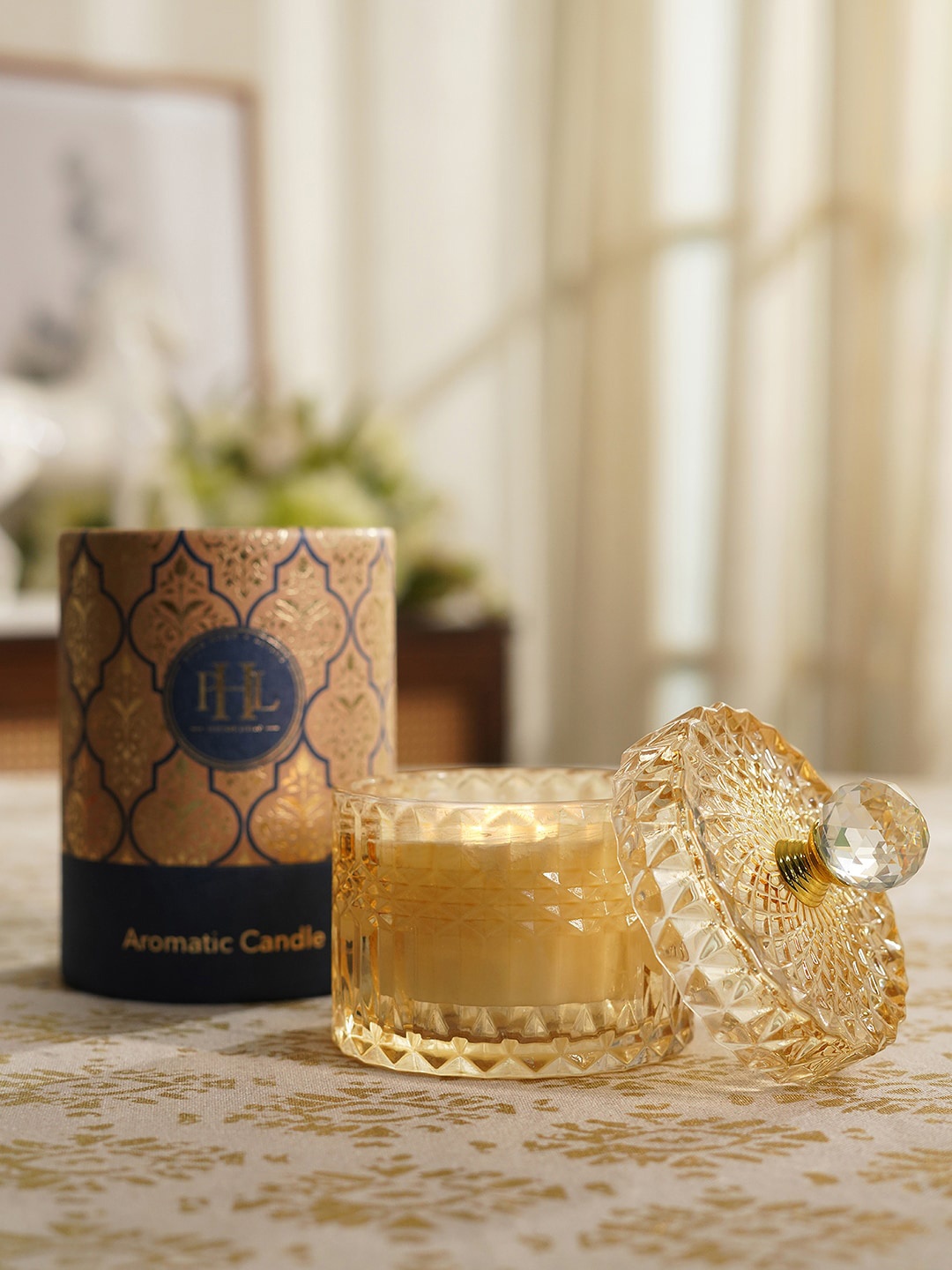 

Pure Home and Living Brown Diamond Textured Glass Candle Jar
