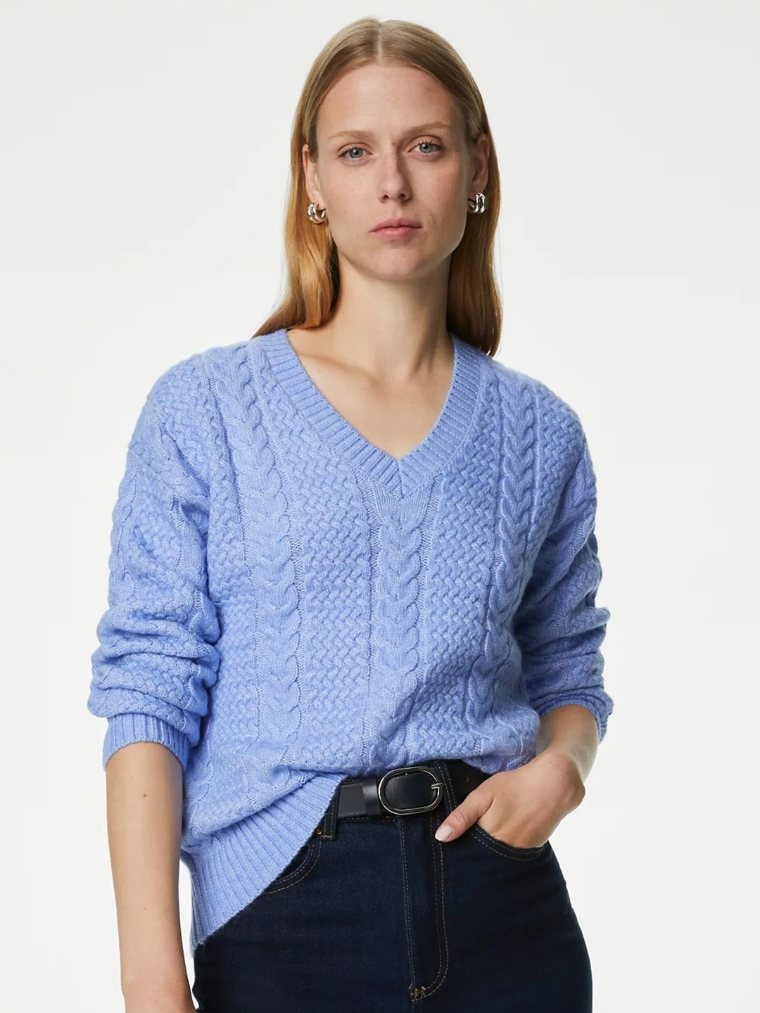 

Marks & Spencer Cable Knit Pullover, Lavender