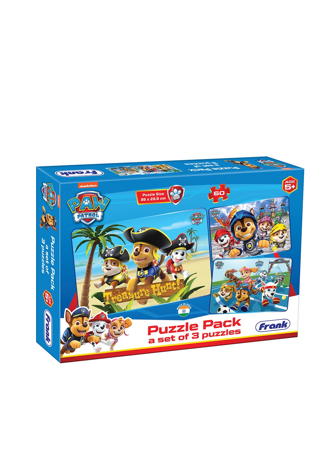 

Frank Multicoloured Set of 3 Paw Patrol Puzzles - 60 Pieces Each, Multi