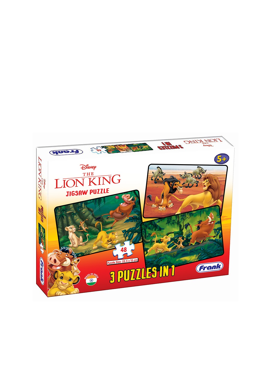 

Frank Kids The Lion King 3 in 1 Puzzle Set For Ages 5+ Years, Multi