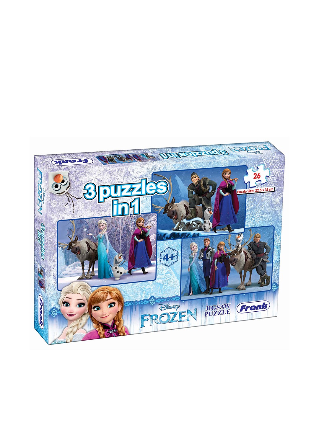

Frank Kids Frozen - 3 In 1 Jigsaw Puzzle For Ages 4+ Years, Multi