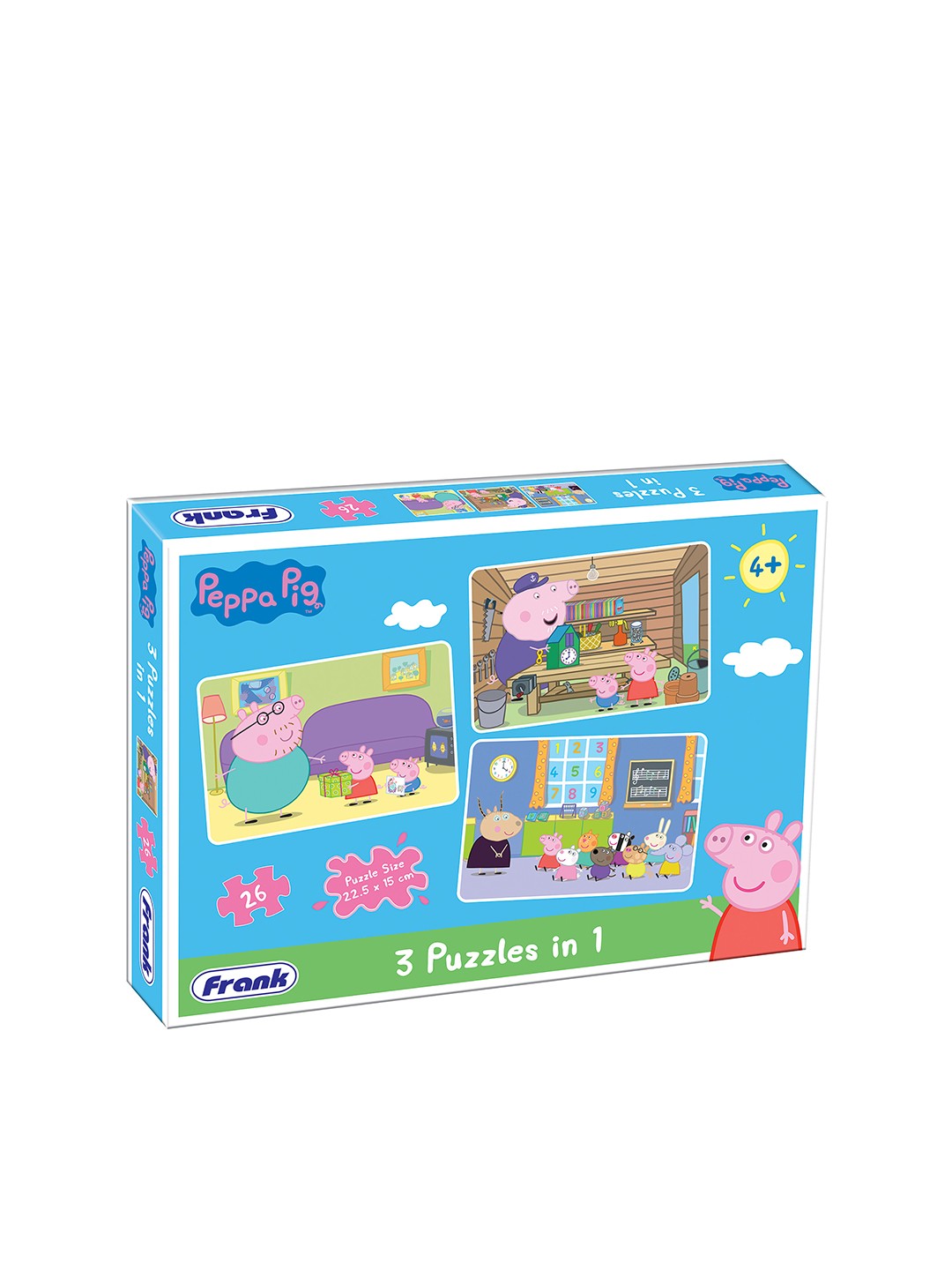 

Frank 3 Puzzles In 1 Peppa Pig 26 Pieces Each - 4+Years, Multi