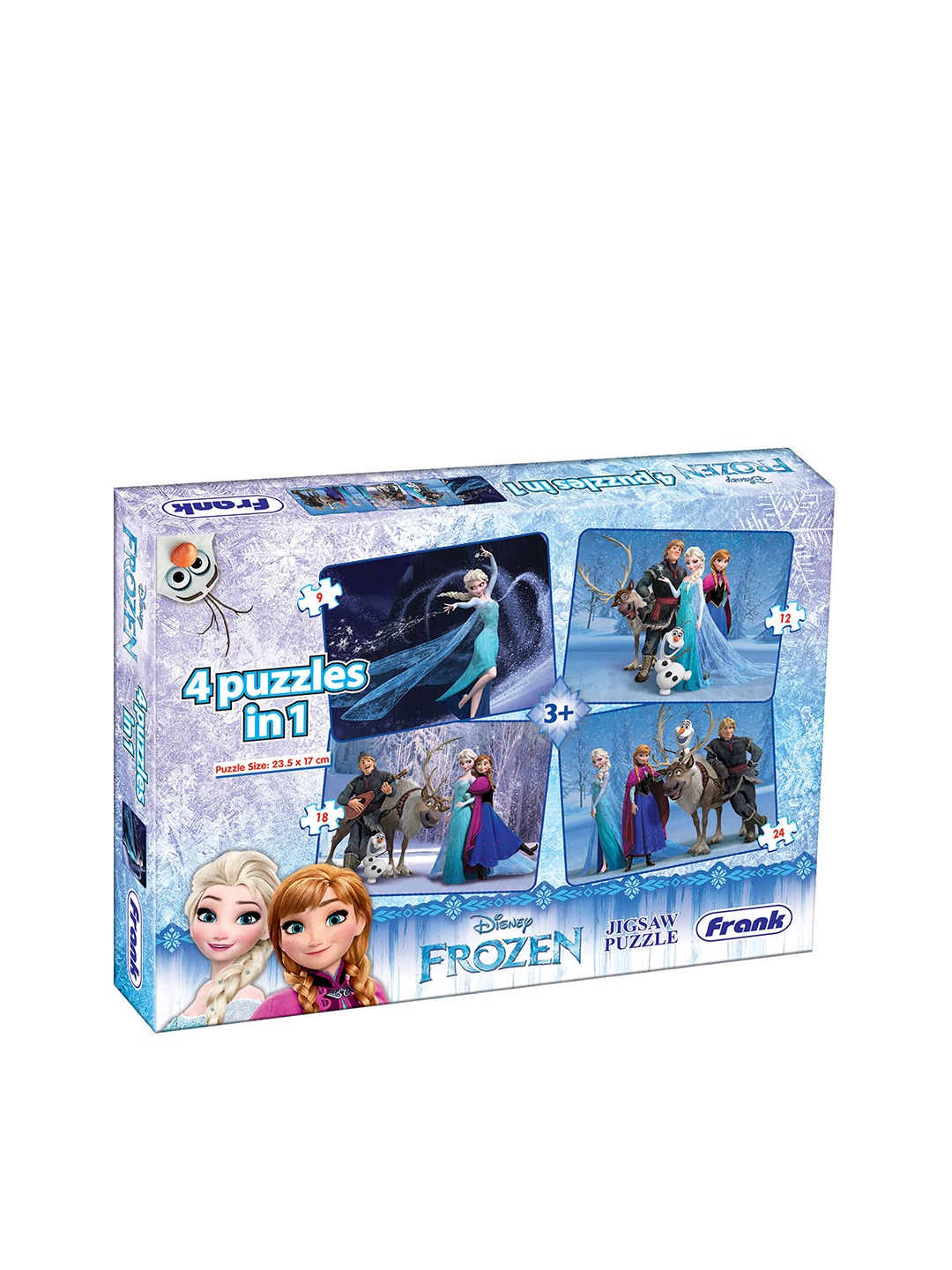 

Frank Kids Frozen 4 in 1 Jigsaw Puzzle For Ages 3+ Years, Multi