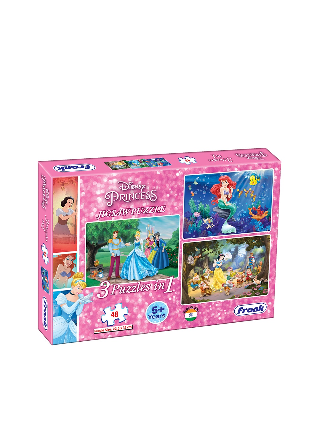 

Frank Kids Disney Princess - 3 in 1 Puzzle For Ages 5+ Years, Multi