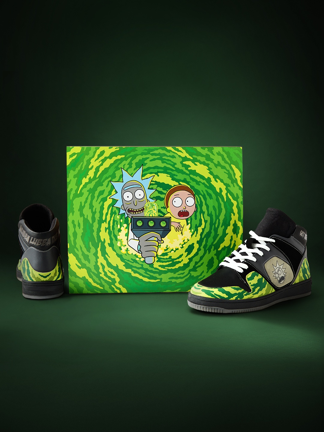 

The Souled Store Men Rick And Morty Printed Lightweight High-Top Sneakers, Black