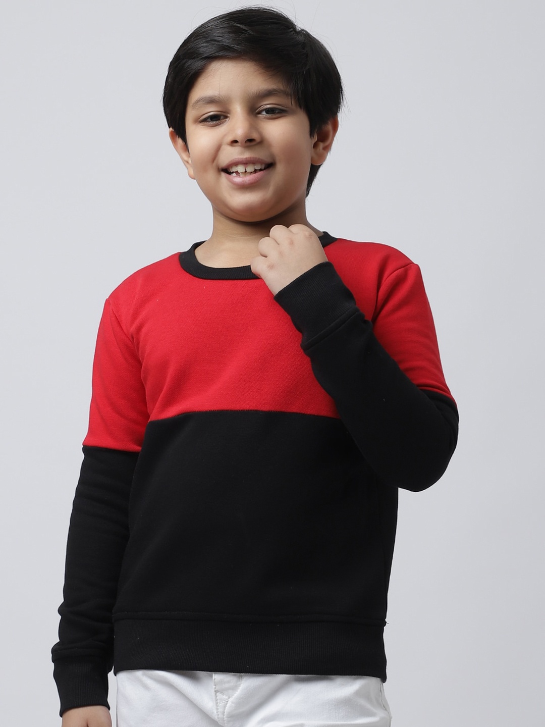 

Rute Boys Colourblocked Pullover Fleece Sweatshirt, Black