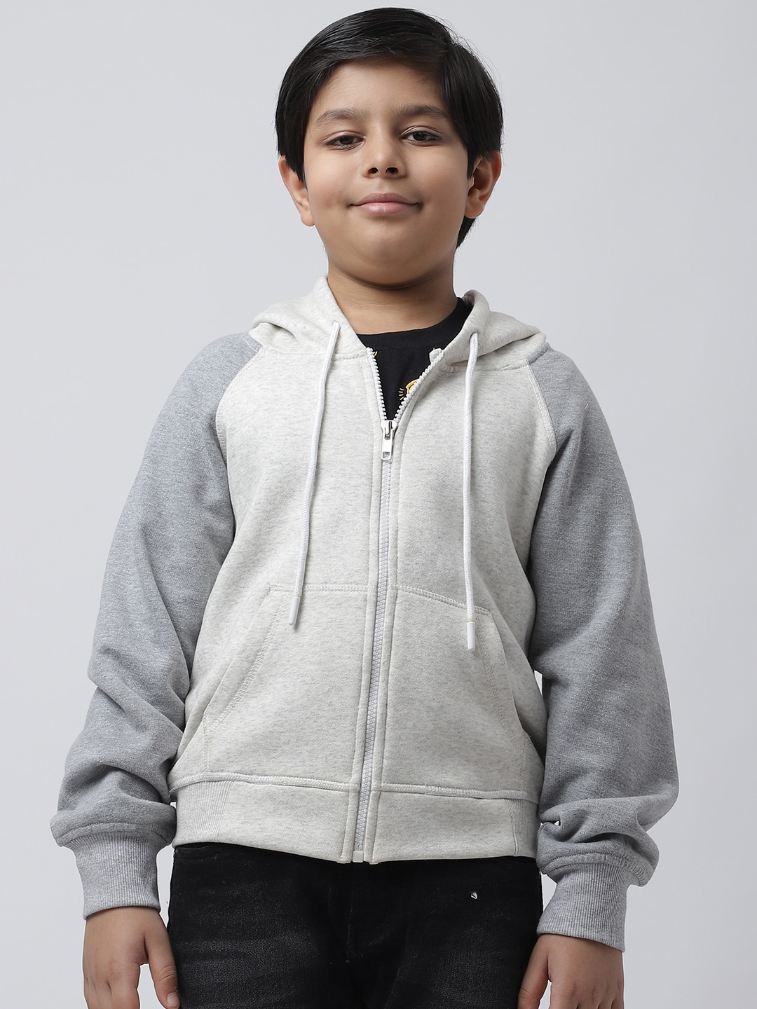 

Rute Boys Front-Open Fleece Sweatshirt, Grey