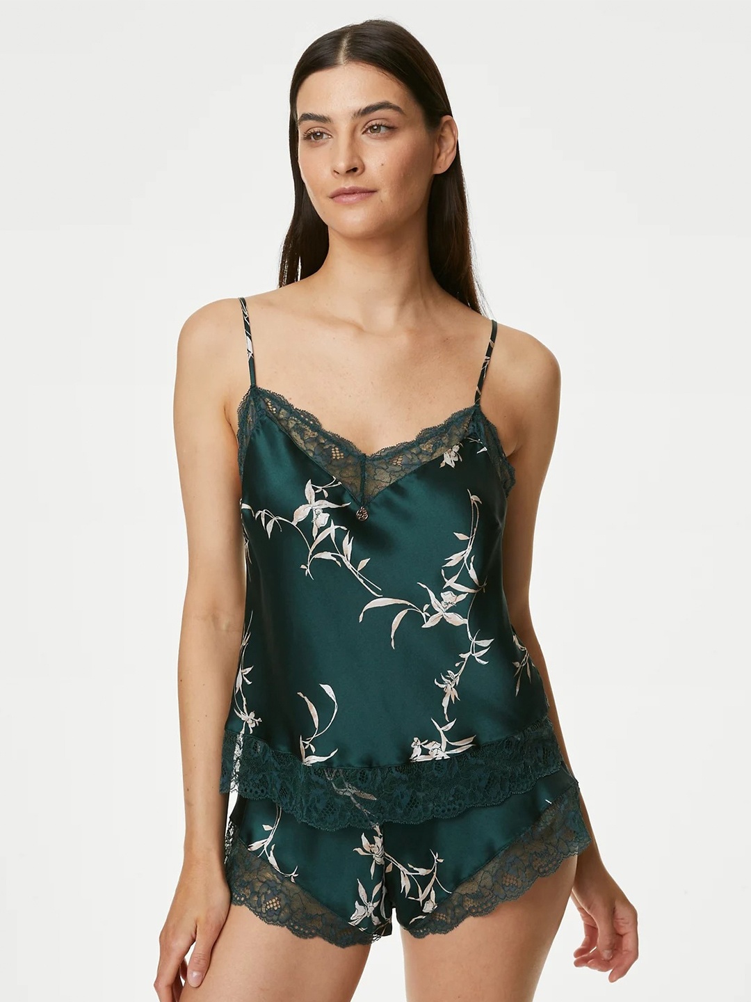 

Marks & Spencer Women Printed Lounge Shorts, Green