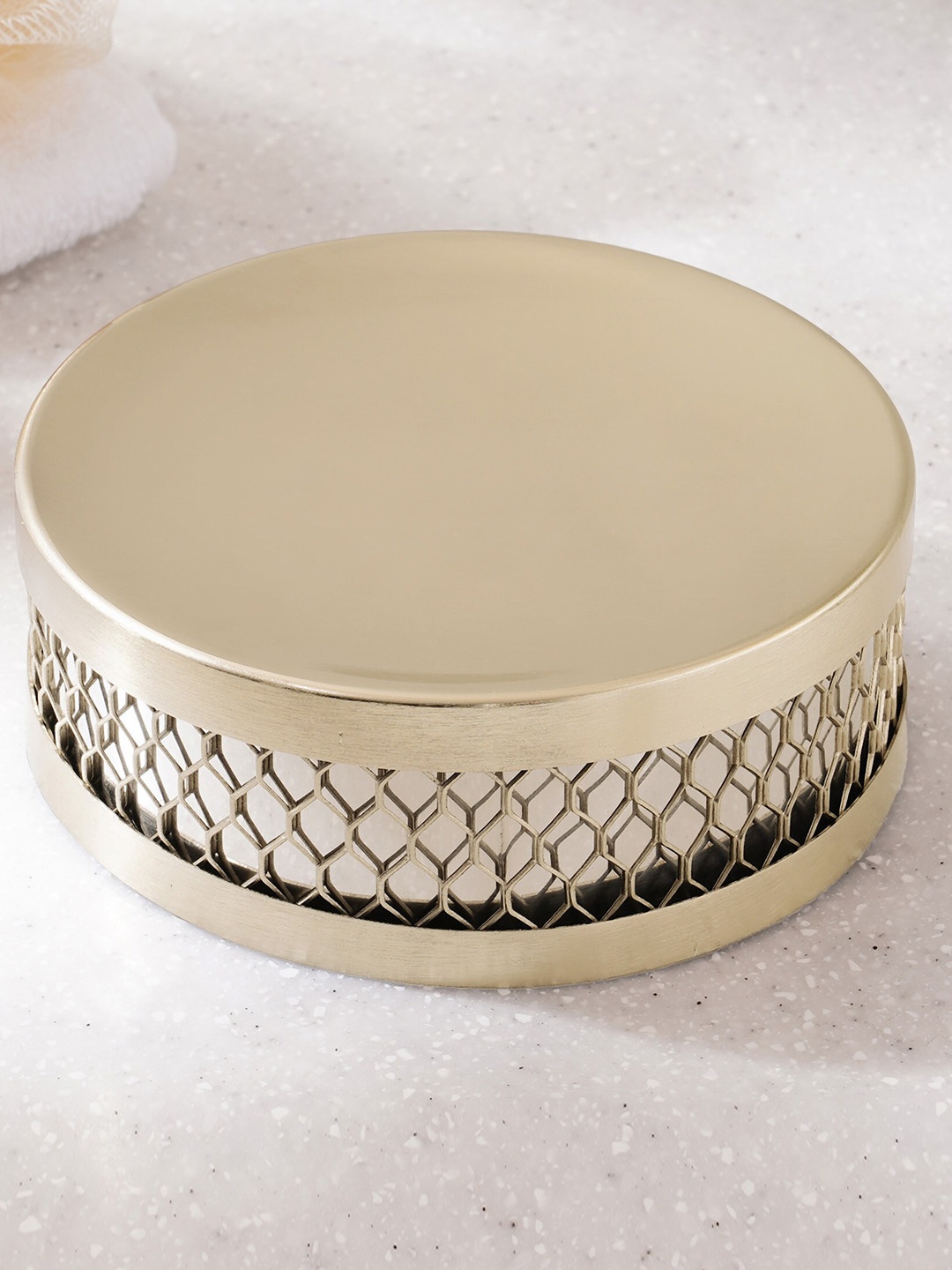 

Home Centre Textured Cage Soap Dish, Gold