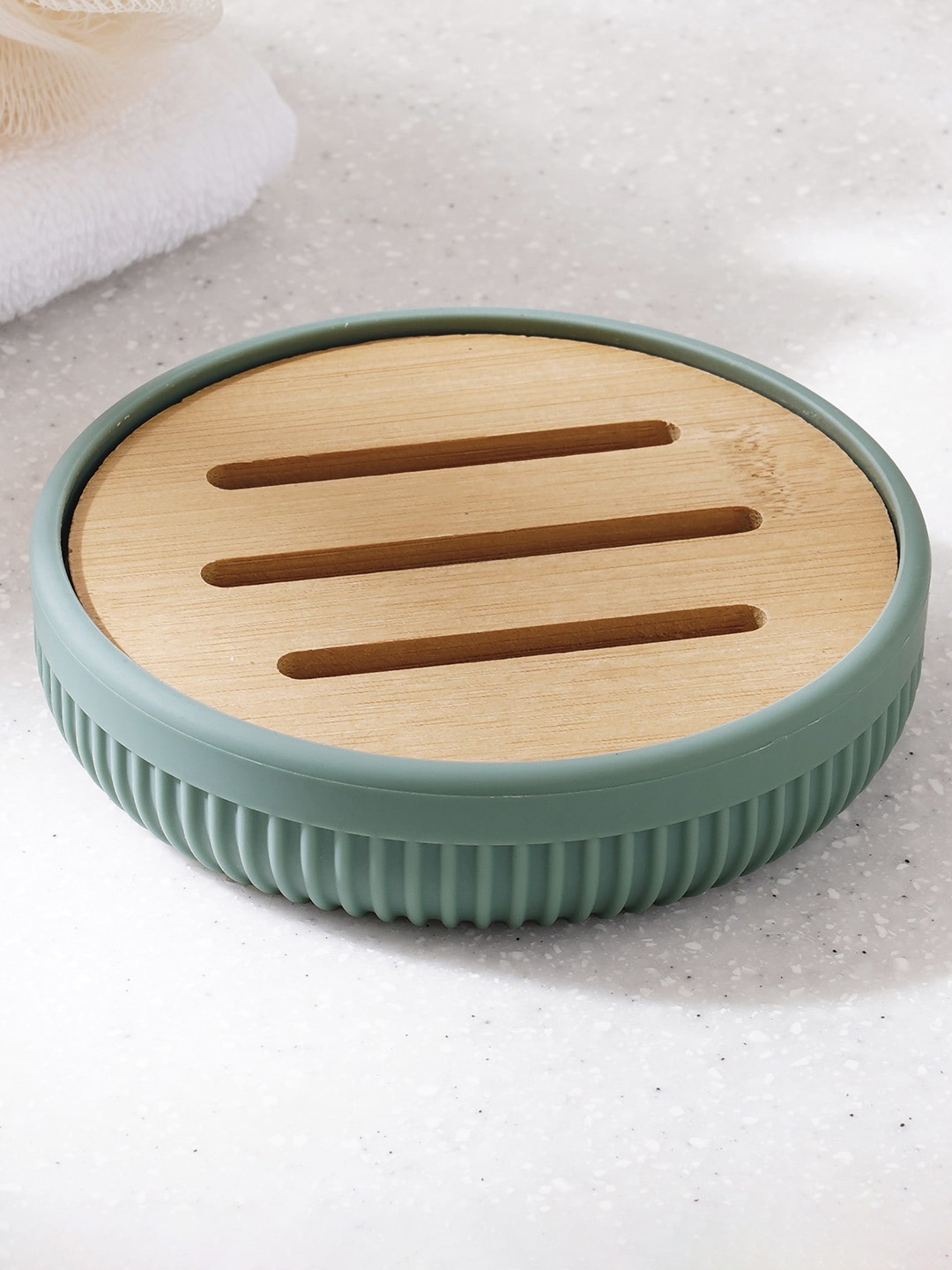 

Home Centre Green Textured Soap Dish