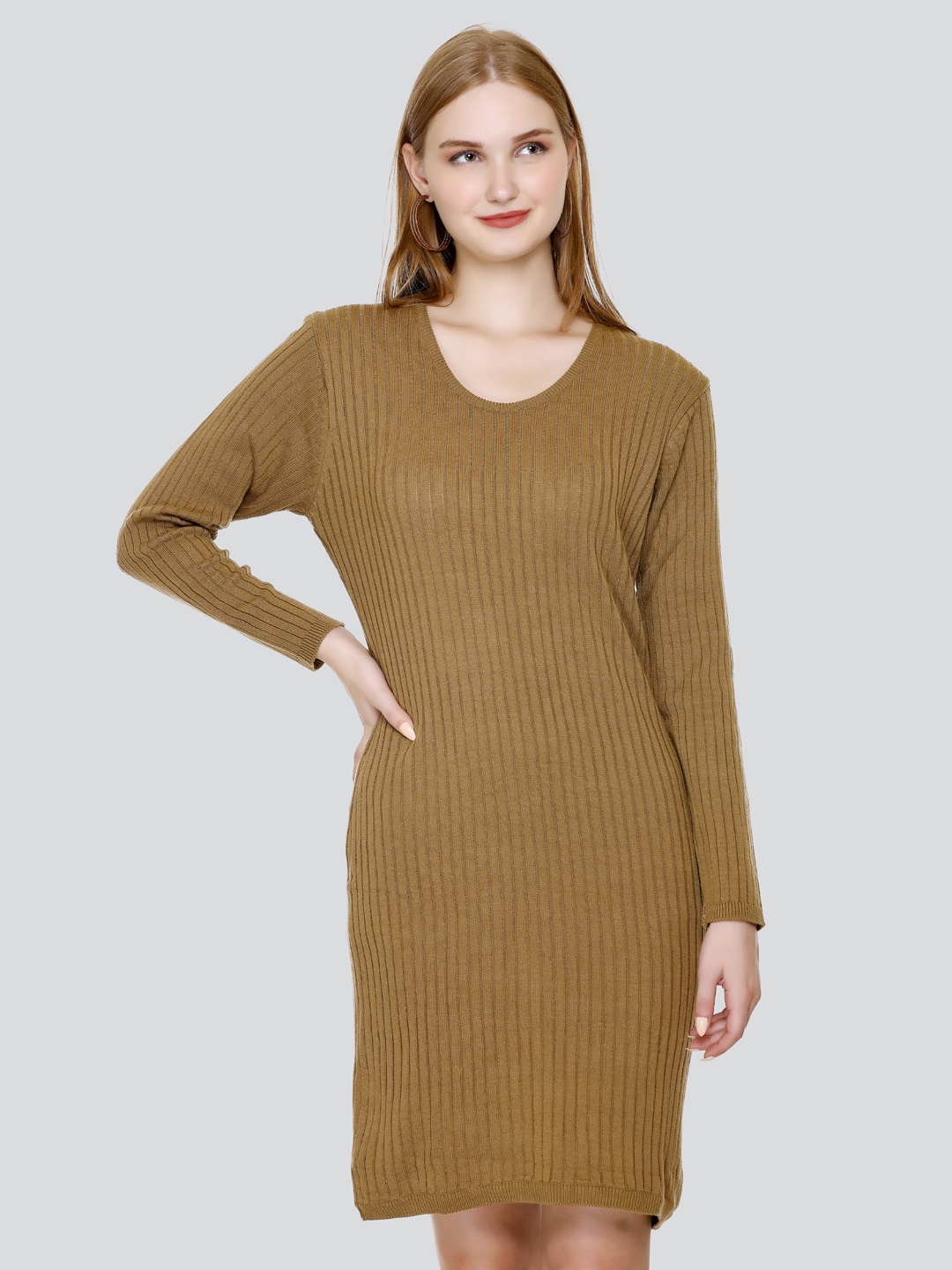 

GOSHA & MAU Self Design Acrylic Jumper Dress, Beige