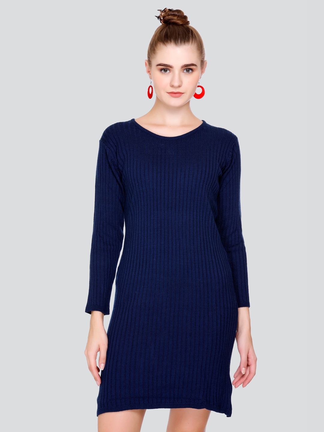 

GOSHA & MAU Self Design Acrylic Jumper Dress, Navy blue
