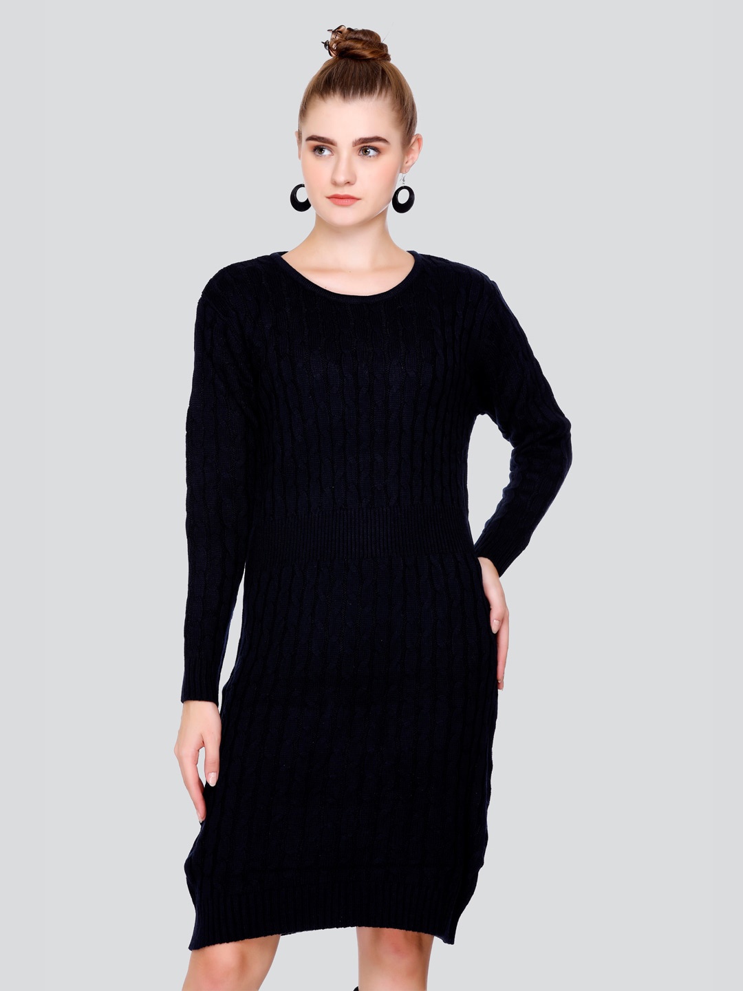 

GOSHA & MAU Self Design Acrylic Jumper Dress, Navy blue