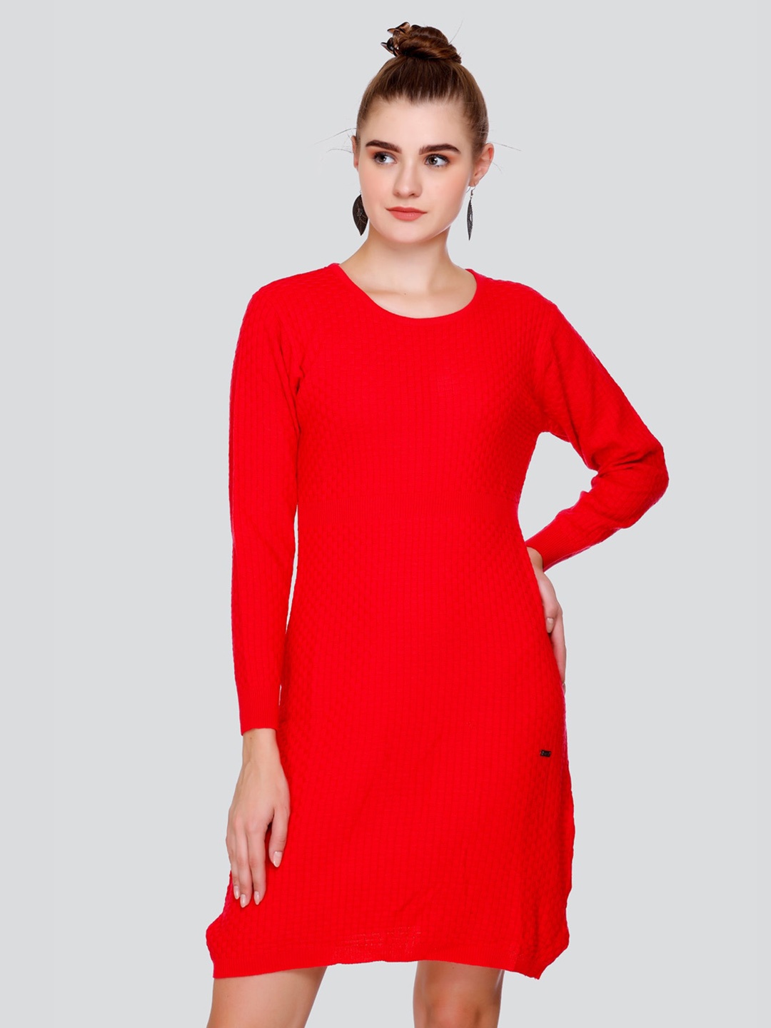 

GOSHA & MAU Self Design Acrylic Jumper Dress, Red
