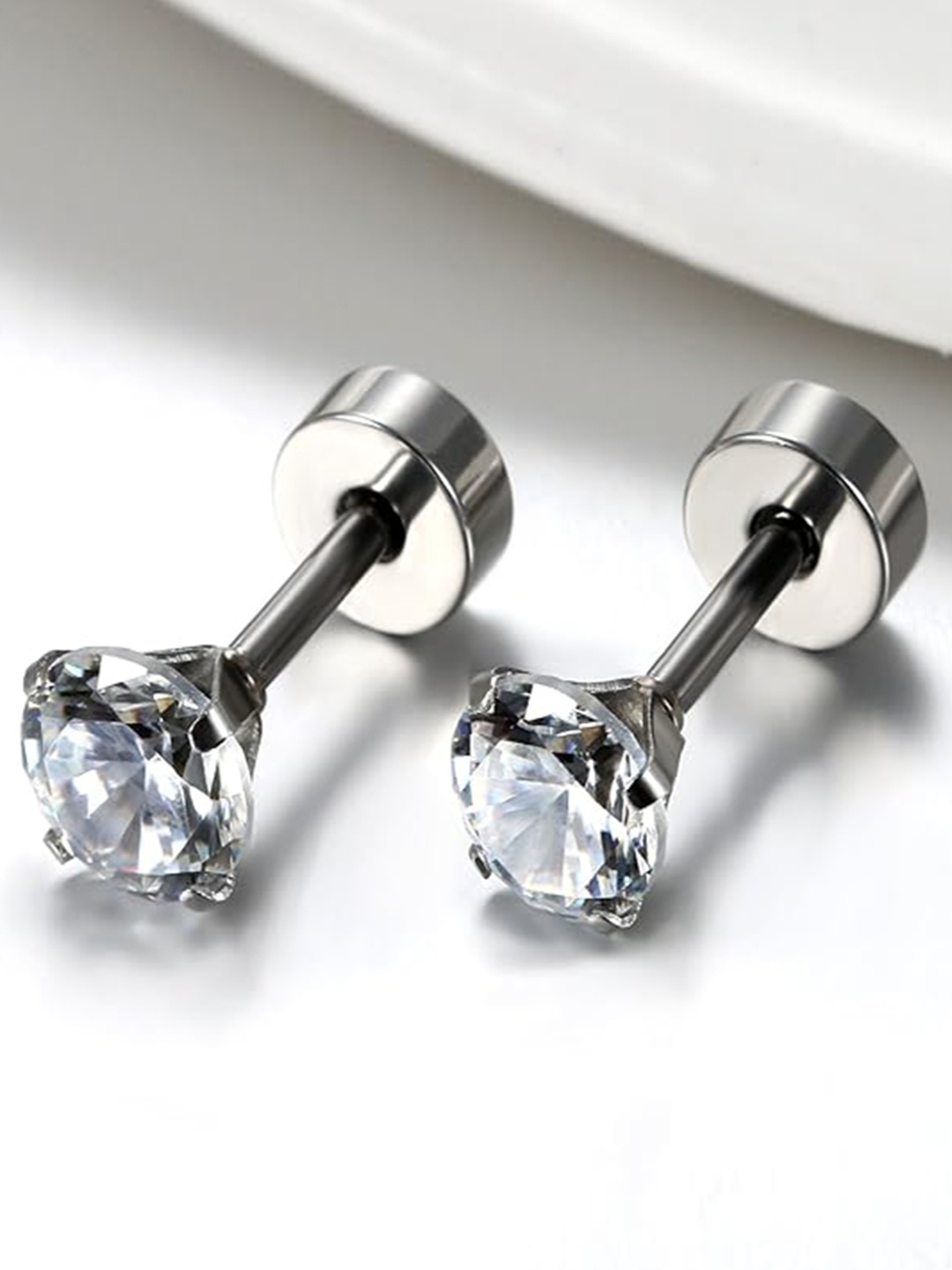 

VIEN unisex Set Of 8 Assorted Contemporary CZ-Studded Studs Earrings