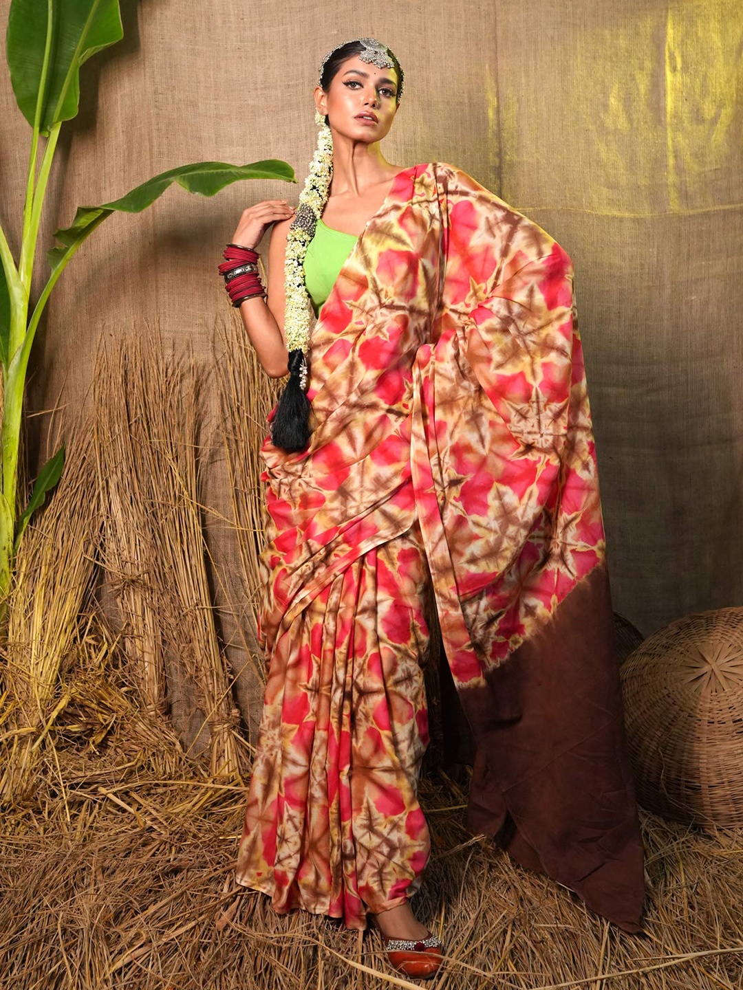 

Unnati Silks Tie & Dye Pure Cotton Saree, Cream