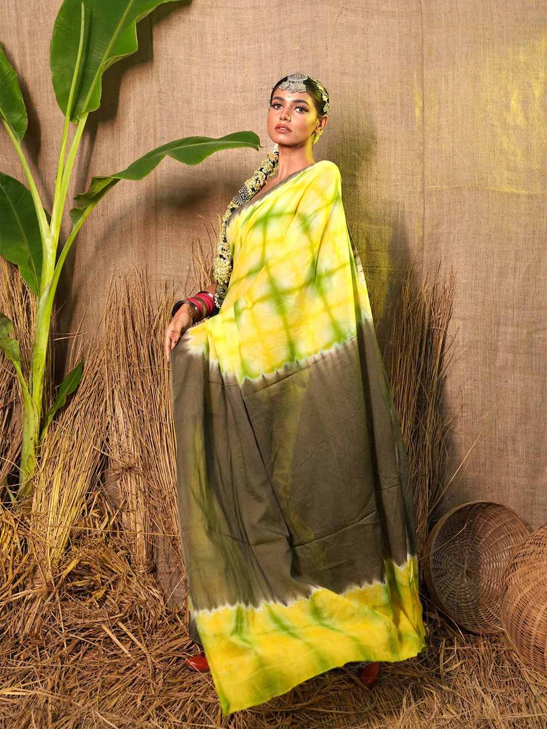 

Unnati Silks Tie and Dye Pure Cotton Saree, Yellow