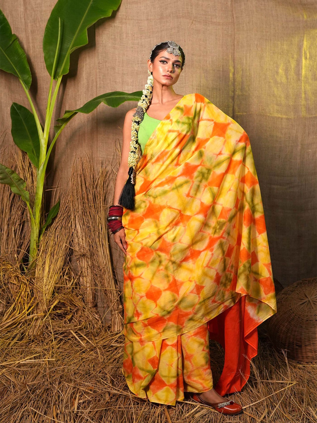 

Unnati Silks Tie and Dye Pure Cotton Saree, Yellow