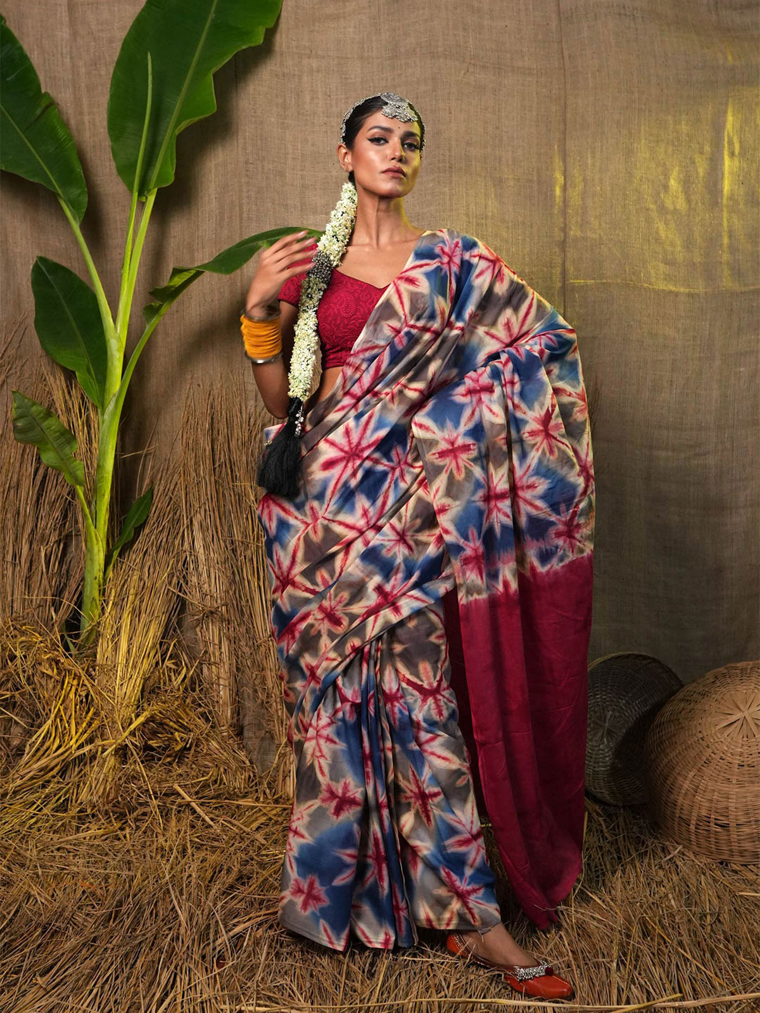 

Unnati Silks Tie and Dyed Pure Cotton Leheriya Saree, Pink