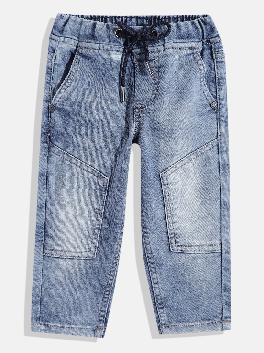 

HERE&NOW Boys Heavy Fade Comfort Fit Stretchable Jeans, Blue
