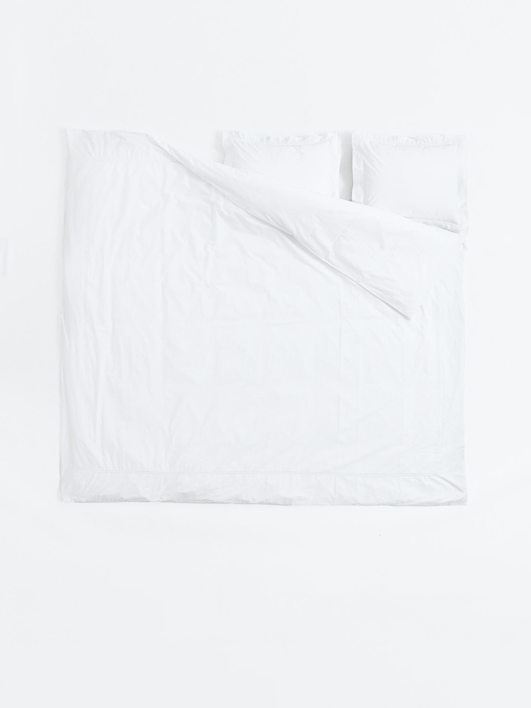 

H&M Cotton Percale Double/King Duvet Cover Set, White