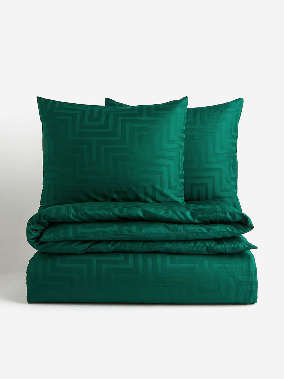 

H&M Green Pure Cotton Sateen Double/King Duvet Cover Set