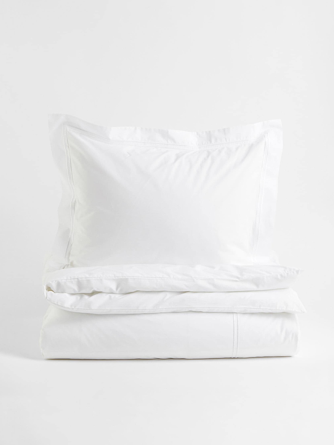 

H&M White Pure Cotton Percale Single Duvet Cover Set