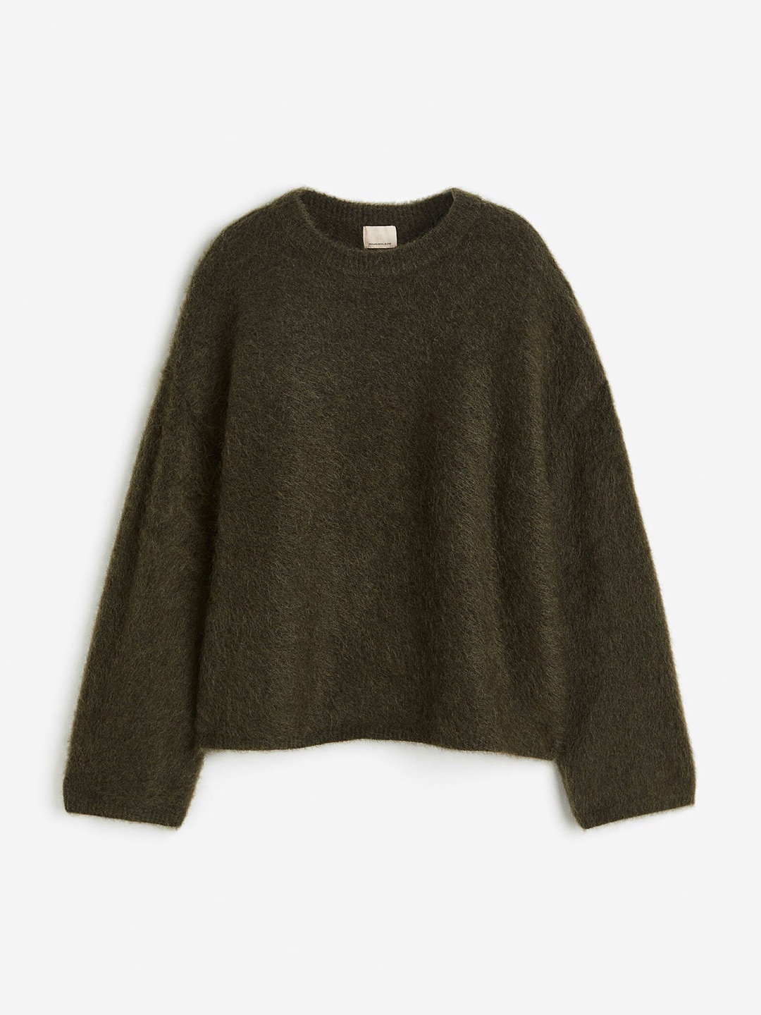 

H&M Women Oversized Mohair-Blend Jumper, Olive
