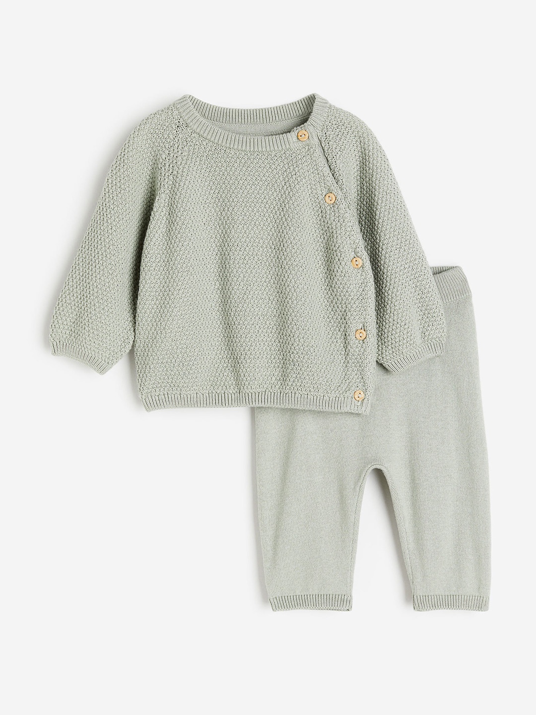 

H&M Boys 2-Piece Pure Cotton Set, Green