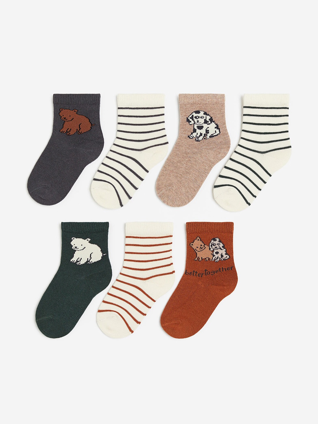 

H&M Boys 7-Pack Socks, Green