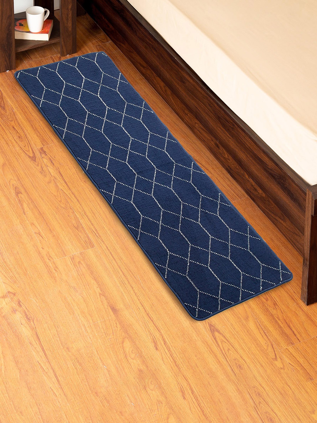 

Home Centre Blue Tufted Bedside Runner