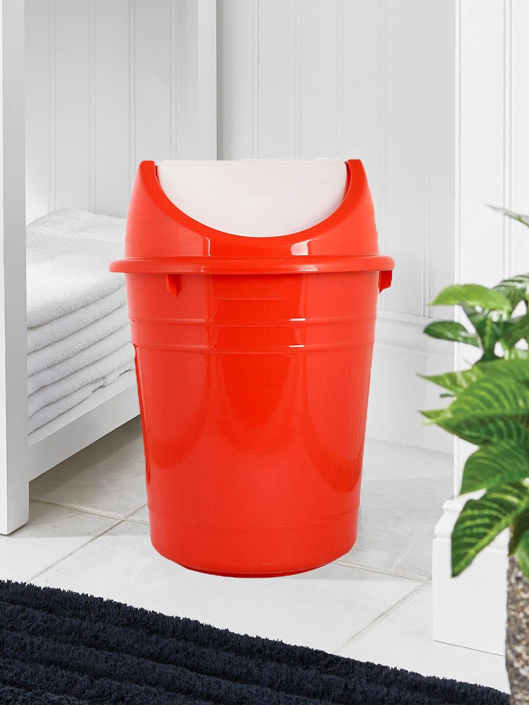 

Kuber Industries Red & Blue 2 Pieces Swing Lid Dustbins 10 L Each