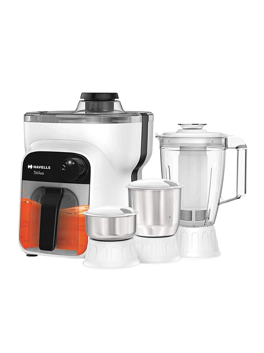 

Havells Stilus White 4Pcs 500 Watt Juicer Mixer Grinder with Serving Juice Jar