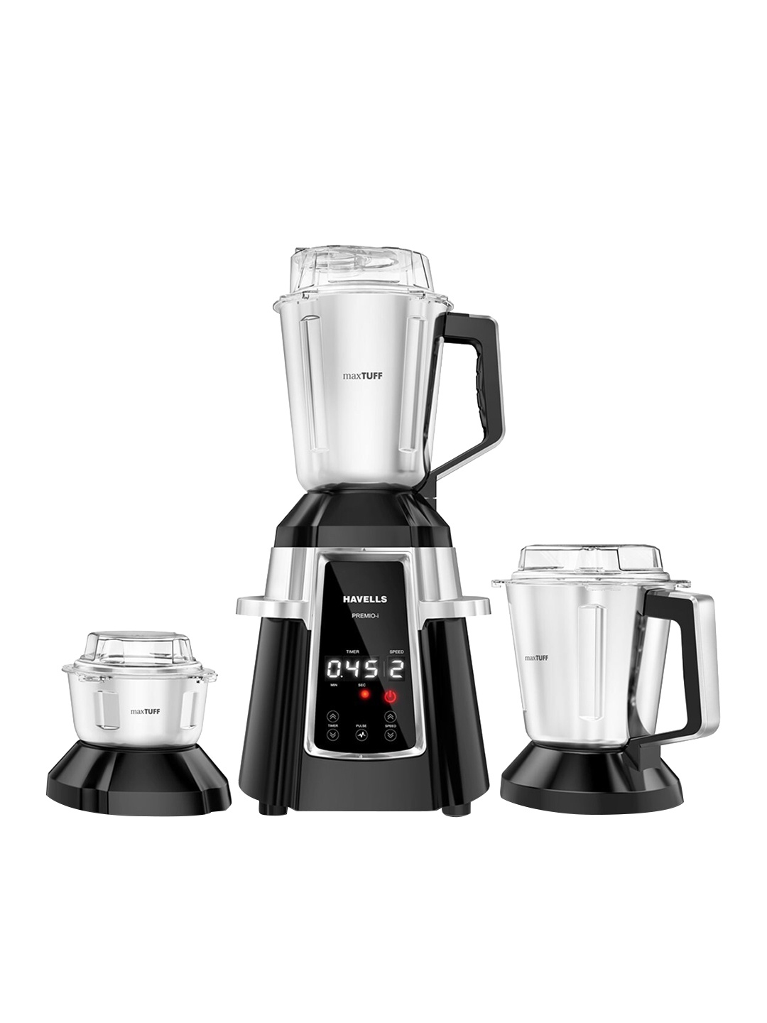 

Havells 3-Pieces 750Watt Mixer Grinder Juicers, Black