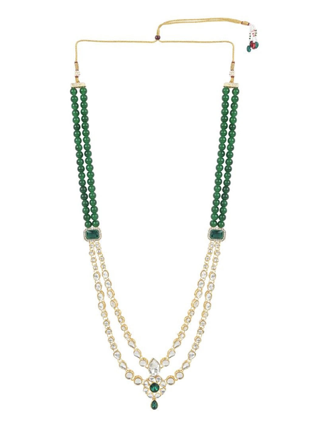 

I Jewels Men Gold-Plated Kundan Studded Layered Necklace