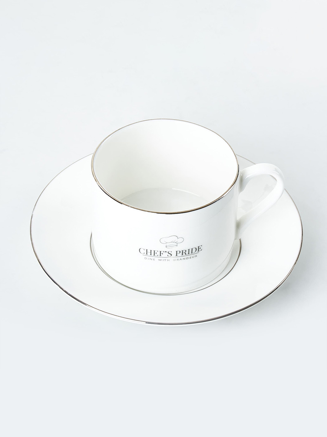 

Home Centre White & Black Printed Bone China Glossy Cup and Saucer 200 ml