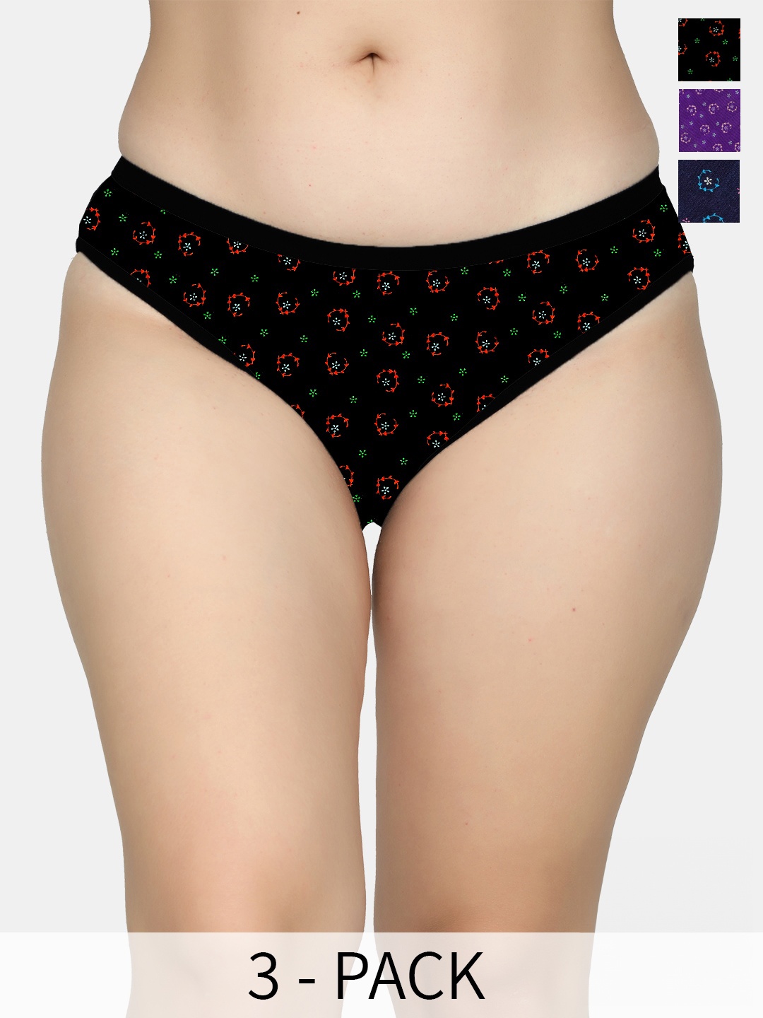 

MAROON Pack Of 3 Assorted Mid-Rise Floral Printed Bikini