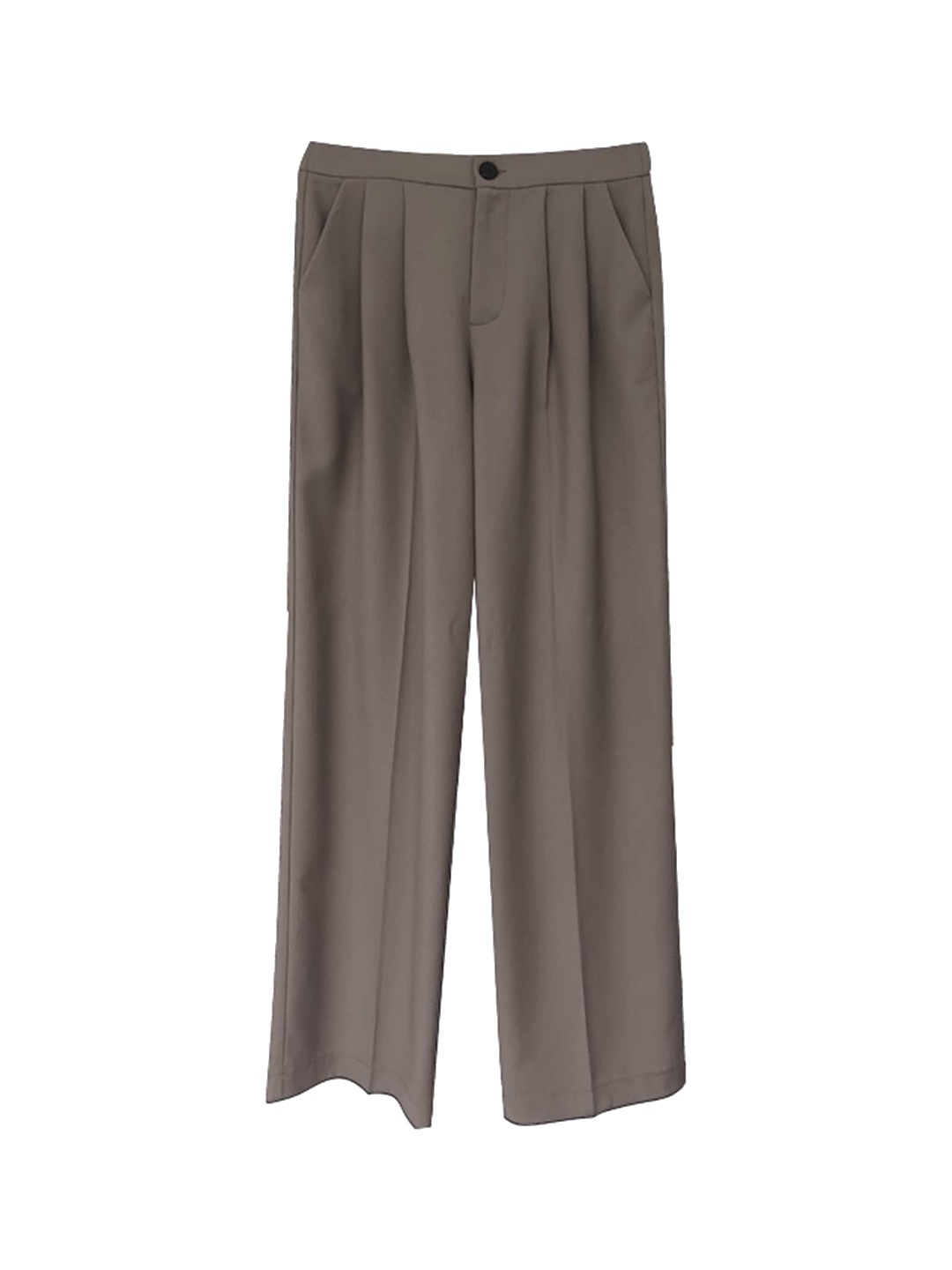 

LULU & SKY Women Pleated Parallel Trousers, Grey