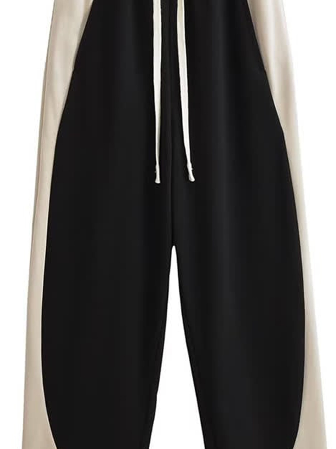 

LULU & SKY Women Colourblocked High-Rise Parallel Trousers, Black