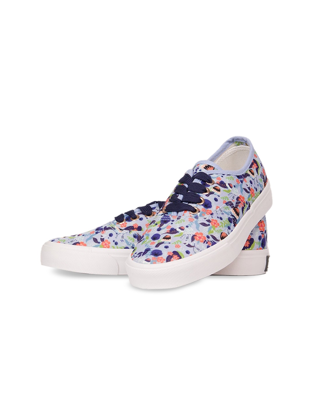 

happywagon Women Printed Canvas Lightweight Sneakers, Blue