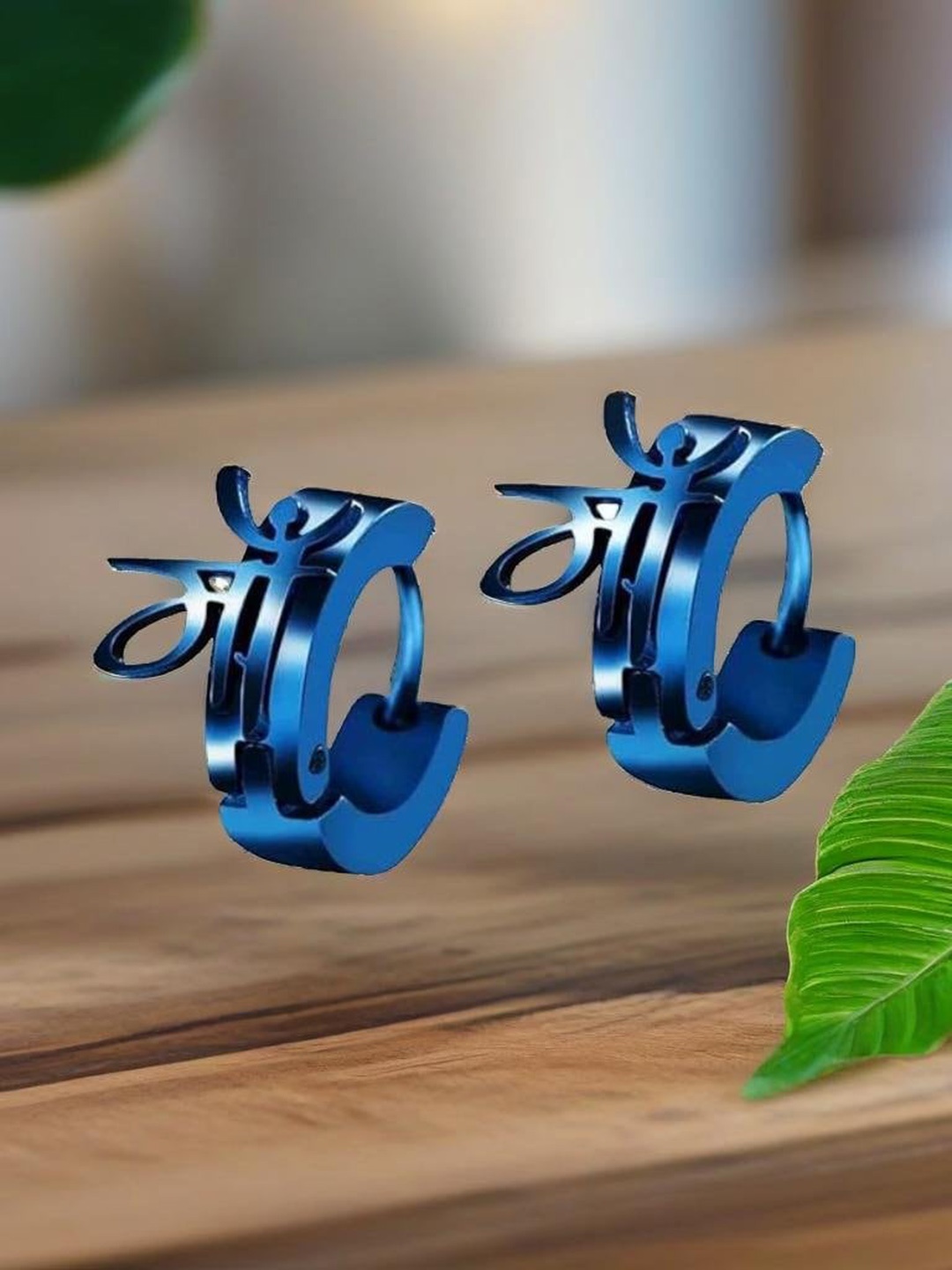 

VIEN Unisex Stainless Steel Cubic Zirconia Contemporary Hoop Earring, Blue