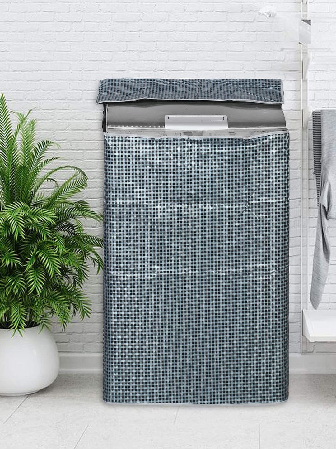 

Dakshya Industries Grey Printed Washing Machine Cover