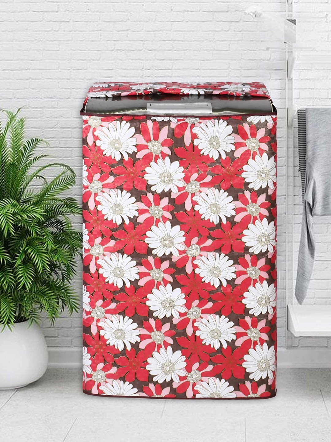 

Dakshya Industries Red & White Printed PVC Washing Machine Cover